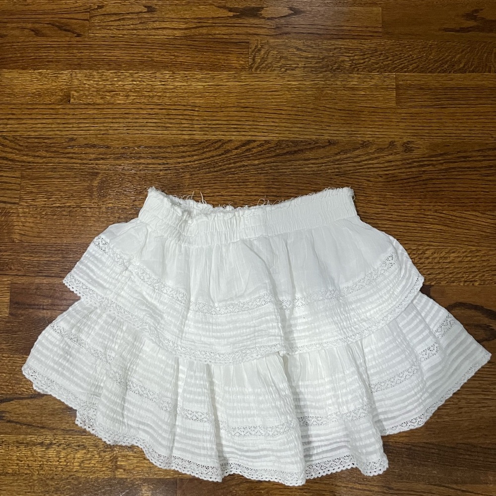 Aerie White Lace Trim A-Line Skirt